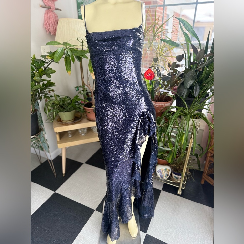 Lucy in the Sky Sparkly Sequin Mermaid Prom Dress Small Full Length Slit